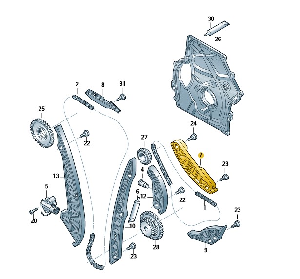 Podgląd obrazka: Szyna slizgowa (nr katalogowy: 06K109469S)