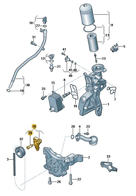 Podgląd obrazka: Napinacz łańcucha (nr katalogowy: 06K109507G)