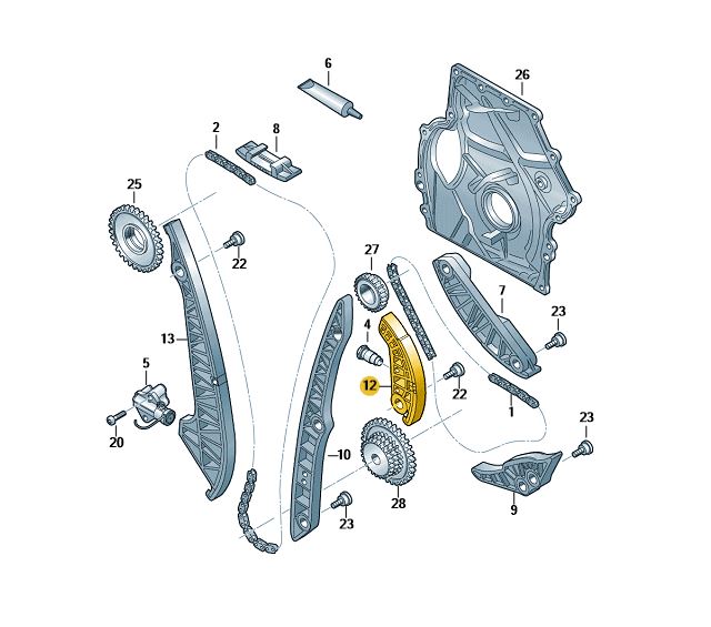 Podgląd obrazka: Szyna slizgowa (nr katalogowy: 06K109509B)