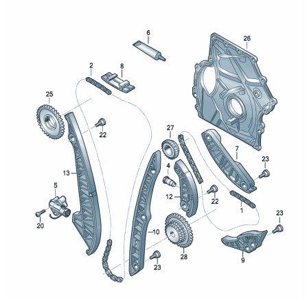 Podgląd obrazka: Szyna slizgowa (nr katalogowy: 06K109509G)