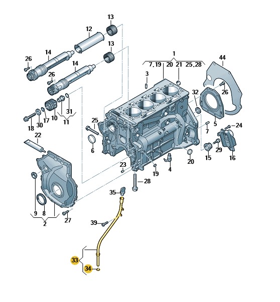 Podgląd obrazka: Rurka miarki oleju (nr katalogowy: 06K115610M)
