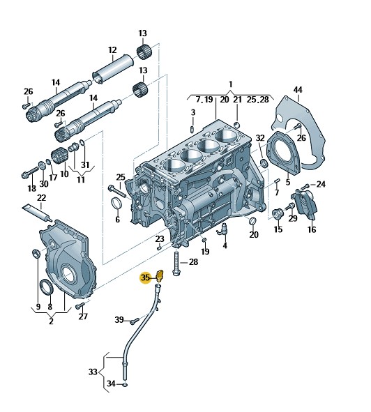 Podgląd obrazka: Bagnet (miarka poziomu oleju) (nr katalogowy: 06K115611)