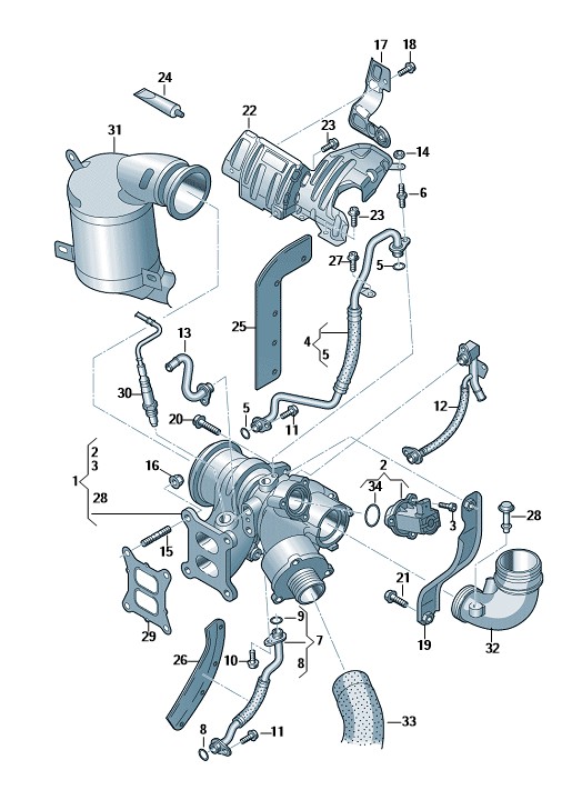 Podgląd obrazka: 1 zestaw części mocujących (nr katalogowy: 06K198129)