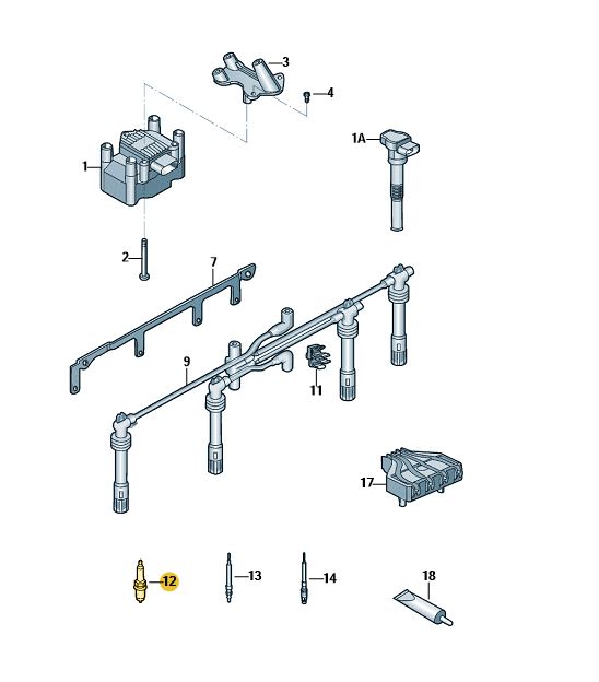 Podgląd obrazka: Świeca zapłonowa (nr katalogowy: 06K905601D)