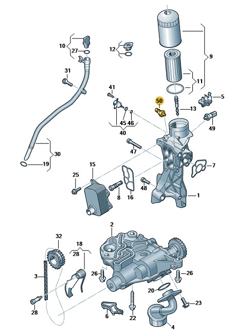 Podgląd obrazka: Czujnik ciśnienia oleju (nr katalogowy: 06K919081D)