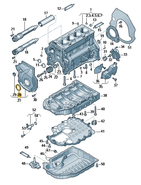Podgląd obrazka: Uszczelniacz wału (nr katalogowy: 06L103085B)