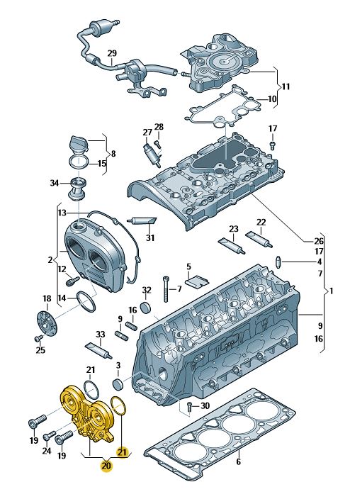 Podgląd obrazka: Wspornik mocujący (nr katalogowy: 06L103144K)