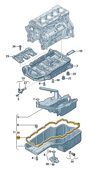 Podgląd obrazka: uszczelka miski olejowej (nr katalogowy: 06L103649R)