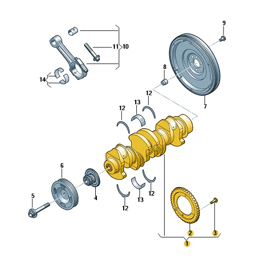 Podgląd obrazka: Wal korbowy (nr katalogowy: 06L105101D)