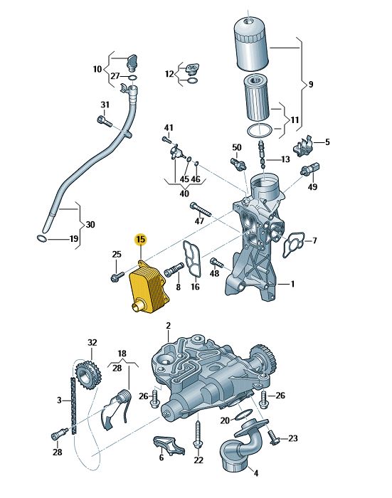 Podgląd obrazka: Chłodnica oleju (nr katalogowy: 06L117021G)
