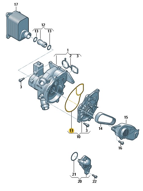 Podgląd obrazka: Uszczelka stała (nr katalogowy: 06L121043B)