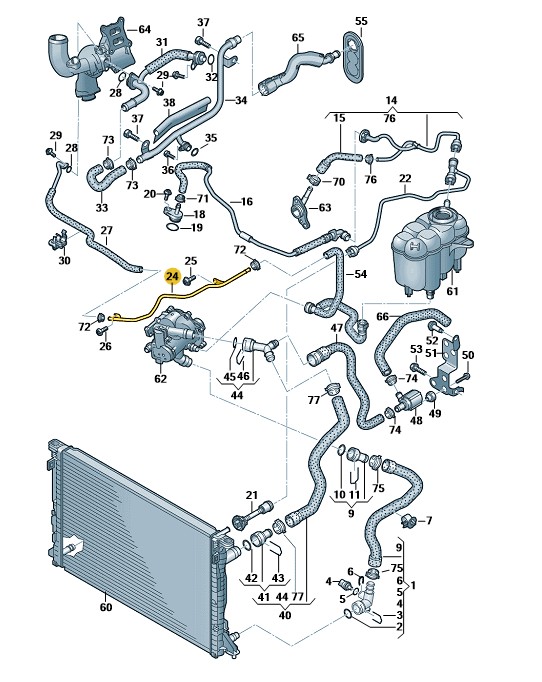 Podgląd obrazka: Rura wodna (nr katalogowy: 06L121075AP)