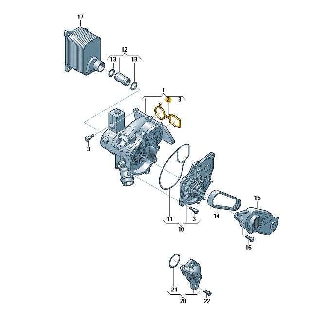 Podgląd obrazka: Uszczelka stała (nr katalogowy: 06L121139A)