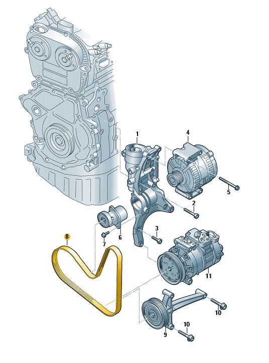 Podgląd obrazka: Pas wielorowkowy (nr katalogowy: 06L903137A)
