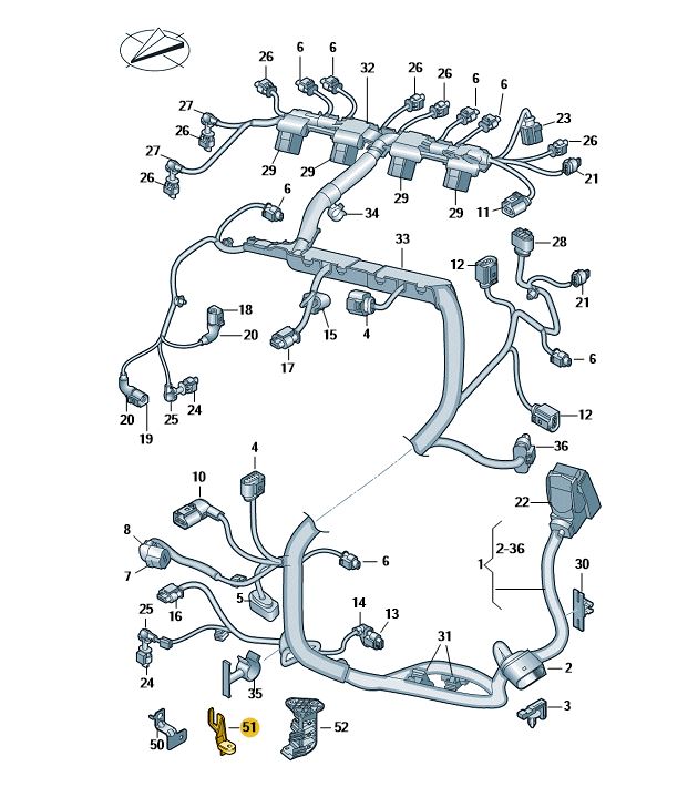 Podgląd obrazka: Uchwyt wtyczki (nr katalogowy: 06L971845)