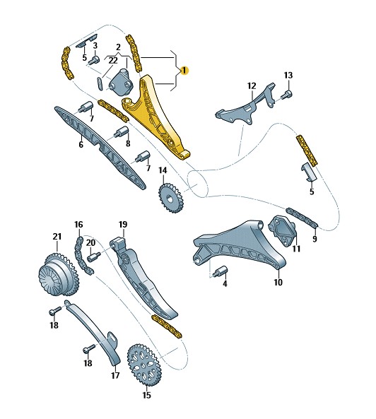 Podgląd obrazka: Łańcuch rozrz.ze ślizgiem nap. (nr katalogowy: 06M109450R)