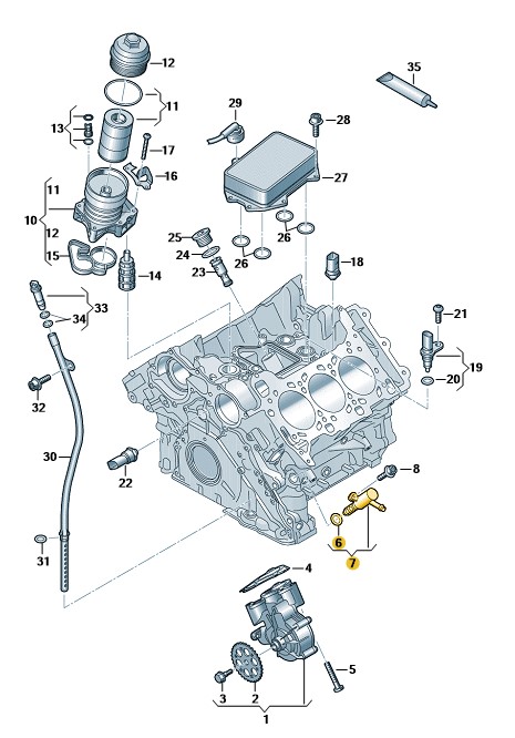 Podgląd obrazka: Zawór sterujący (nr katalogowy: 06M115393F)