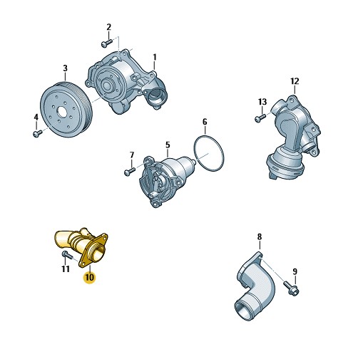 Podgląd obrazka: Króciec układu chłodzenia (nr katalogowy: 06M121132B)