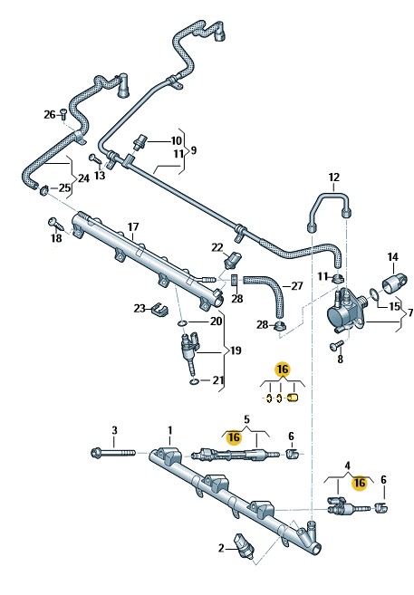 Podgląd obrazka: Zestaw naprawczy wkladow zaworkow (nr katalogowy: 06M998907)