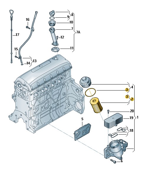 Podgląd obrazka: Wklad filtra z uszczelka (nr katalogowy: 070115562)