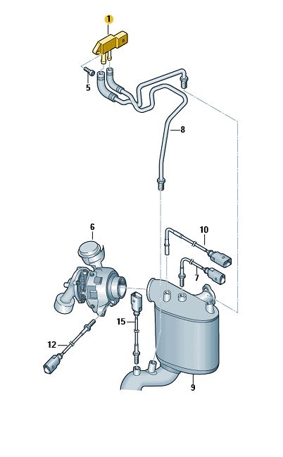 Podgląd obrazka: Czujnik różnicy ciśnienia (nr katalogowy: 076906051A)