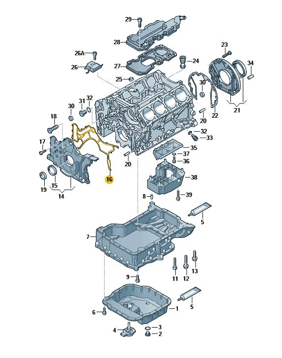 Podgląd obrazka: uszczelka (nr katalogowy: 077103161G)