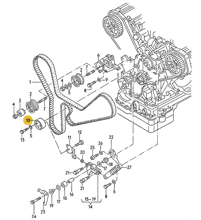 Podgląd obrazka: Rolka napinająca (nr katalogowy: 077109243A)