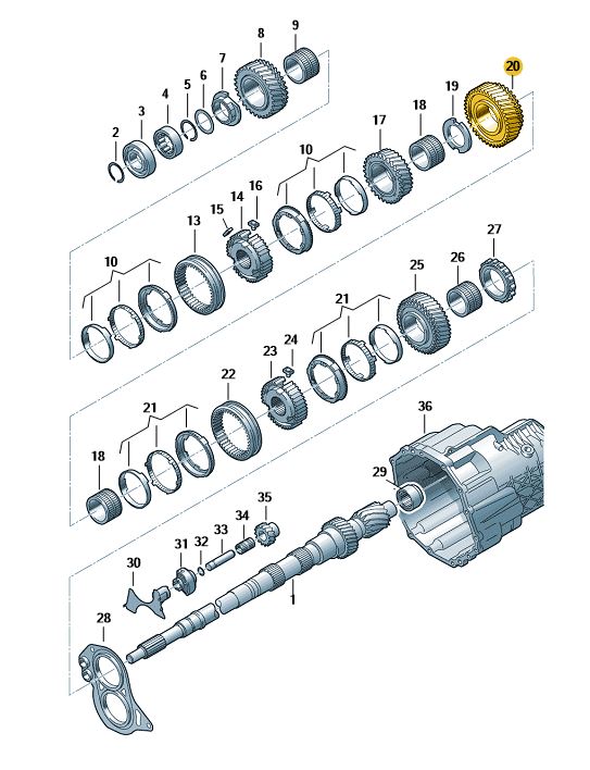 Podgląd obrazka: kolo zębate załączane (nr katalogowy: 0A2311362G)