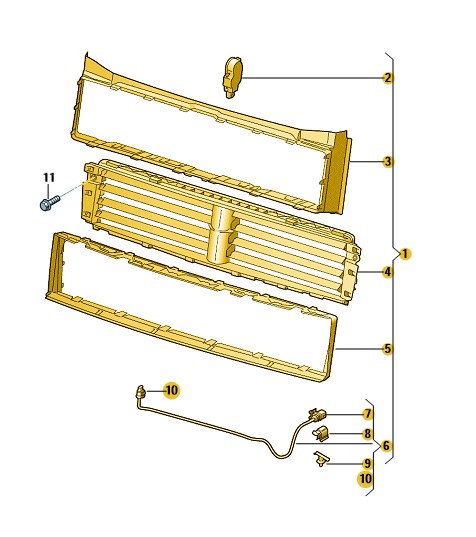 Podgląd obrazka: Kratka wlotu powietrza (nr katalogowy: 17A122321B)
