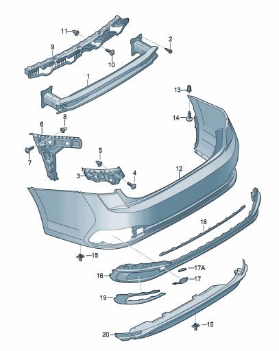 Podgląd obrazka: Listwa mocująca (nr katalogowy: 17A807863B)