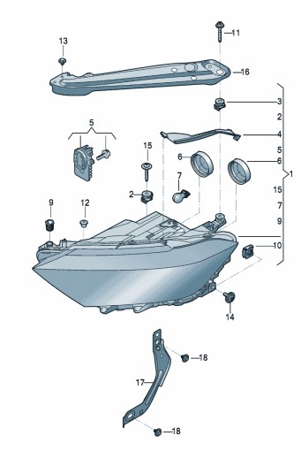 Podgląd obrazka: Uchwyt reflektora (nr katalogowy: 17A941057)