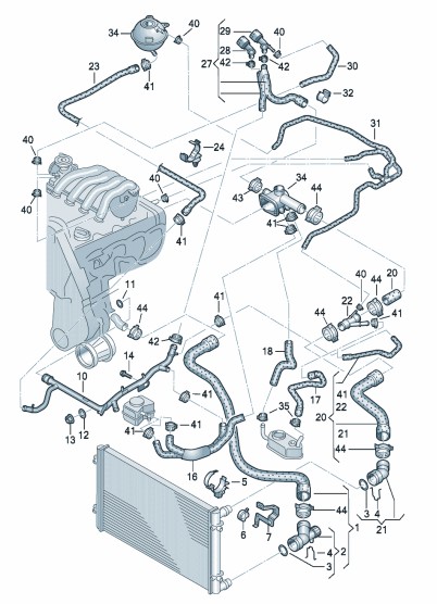 Podgląd obrazka: Wąż cieczy chłodzącej (nr katalogowy: 1C0121086L)