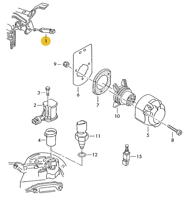 Podgląd obrazka: Włącznik świateł - stop (nr katalogowy: 1C0945511ARDW)