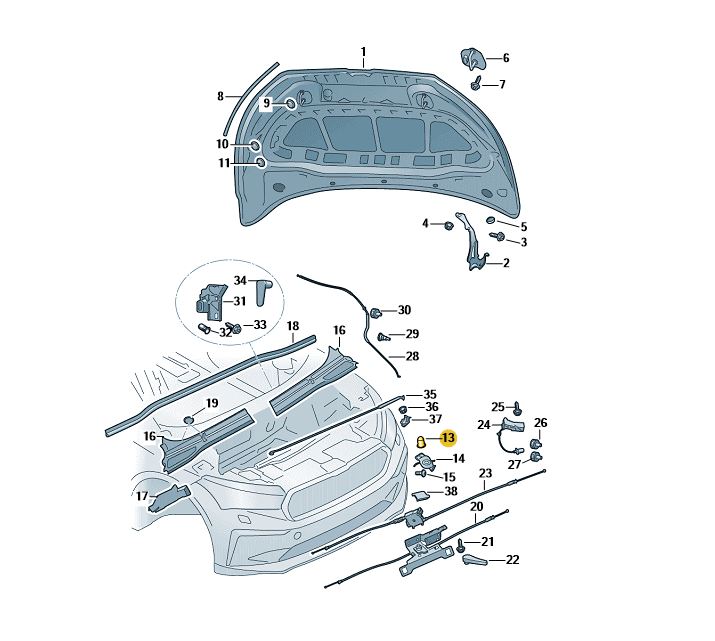 Podgląd obrazka: Odbijak czerń satynowa (nr katalogowy: 1J0823499AB41)