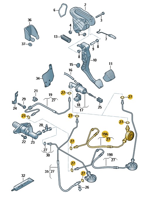 Podgląd obrazka: Przewód hydrauliczny (nr katalogowy: 1K1721465BE)