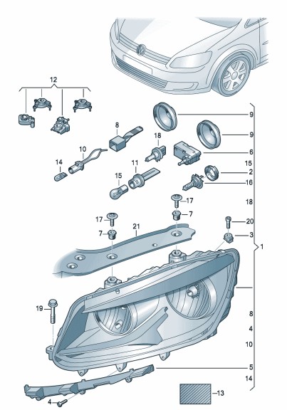 Podgląd obrazka: UCHWYT zderzaka (nr katalogowy: 1T0941231A)