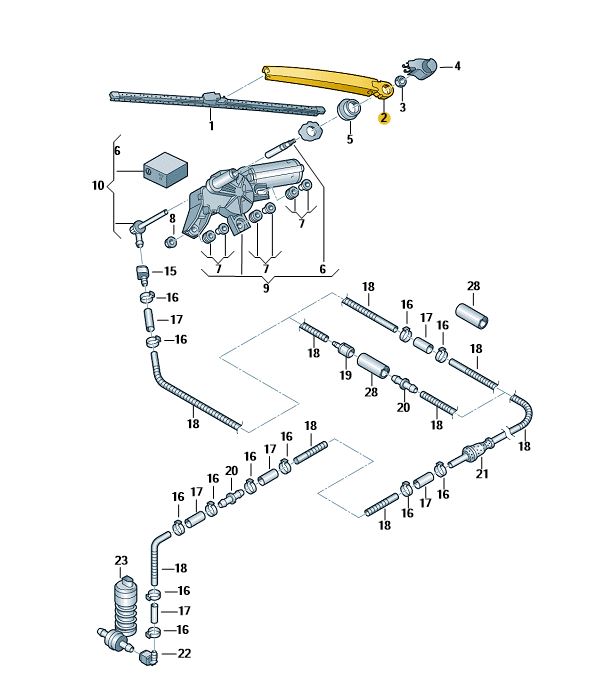 Podgląd obrazka: opływowe ramię wycieraczki (nr katalogowy: 1T0955707C)