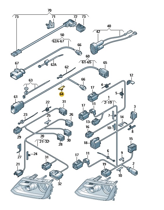 Podgląd obrazka: uchwyt przewodu (nr katalogowy: 1T0971930D)