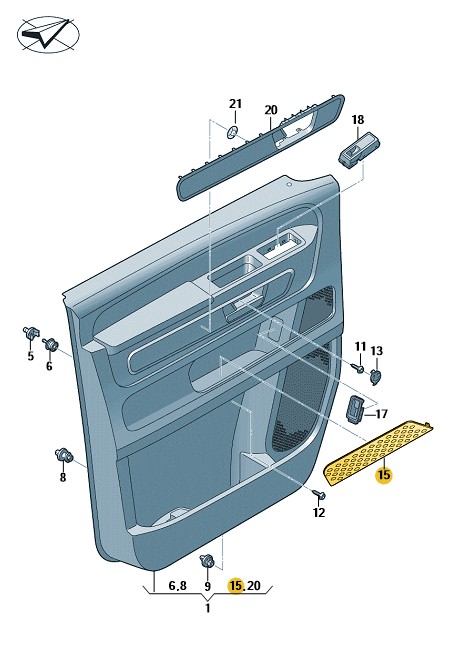 Podgląd obrazka: Mata do schowka drzwi soul (nr katalogowy: 1T38681454PK)