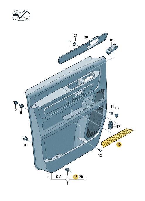Podgląd obrazka: Mata do schowka drzwi soul (nr katalogowy: 1T38681464PK)
