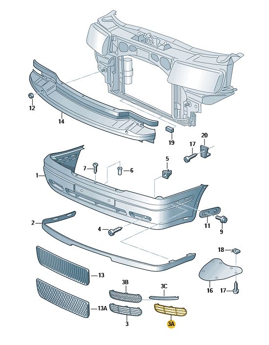Podgląd obrazka: Listwa zderzaka czarny (nr katalogowy: 1U0807367C01C)
