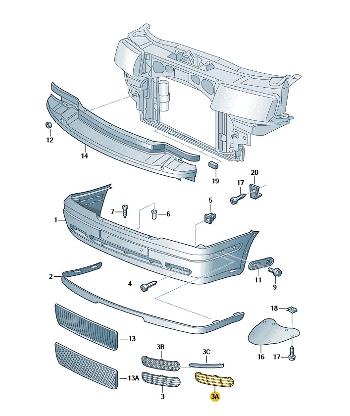 Podgląd obrazka: Listwa zderzaka czarny (nr katalogowy: 1U0807368C01C)