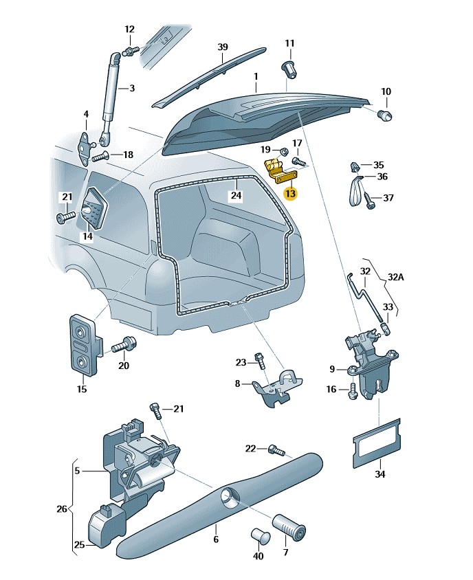Podgląd obrazka: zawias klapy (nr katalogowy: 1U0827299)