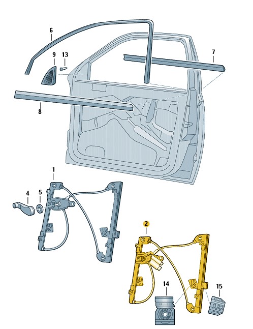 Podgląd obrazka: Podnośnik szyby bez silnika (nr katalogowy: 1U0837462B)
