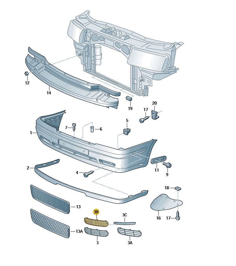 Podgląd obrazka: Listwa zderzaka czerń satynowa (nr katalogowy: 1U0853684B41)