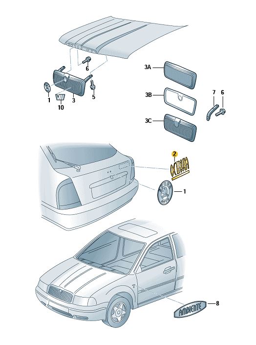 Podgląd obrazka: Napis chromowy/czarny (nr katalogowy: 1U0853687QFXC)