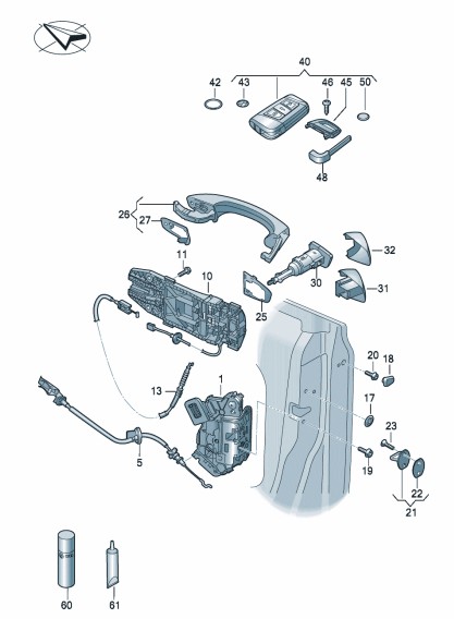 Podgląd obrazka: Nadajnik czerń satynowa/chrom połysk (nr katalogowy: 3G0959752CKDTB)
