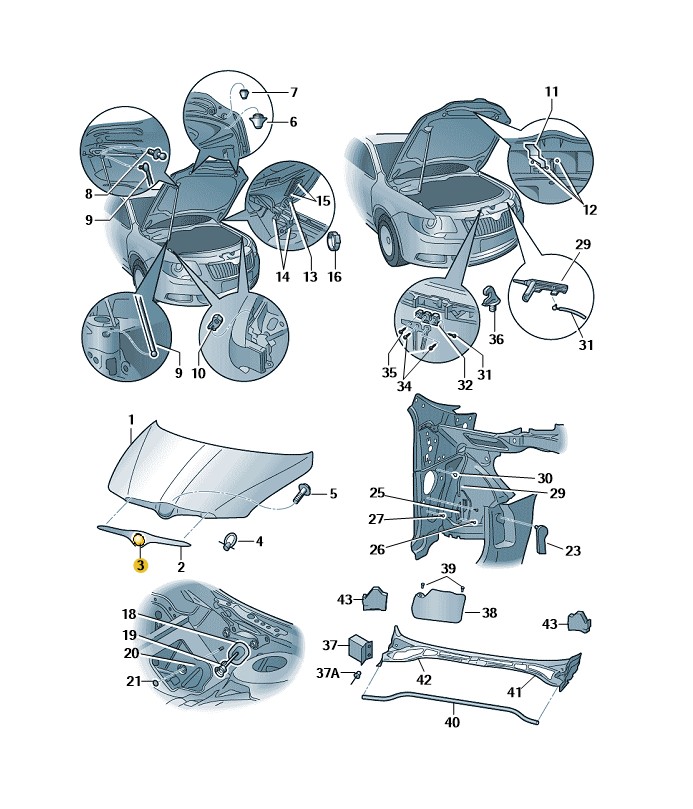 Podgląd obrazka: Znaczek SKODA satinschwarz/melange (nr katalogowy: 3T0853621AMEL)