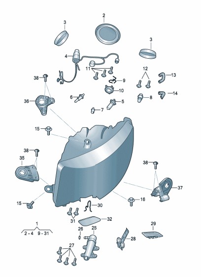 Podgląd obrazka: element mocujący (nr katalogowy: 3T0998225B)