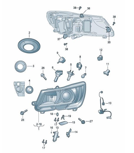 Podgląd obrazka: element mocujący (nr katalogowy: 3T0998226C)
